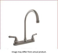 10.3815 - Kitchen Faucet; 12 Inch J-Spout; 2 Teapot Classical Handle; Chrome Plated/ Plastic Body/ Brass Spout - Image 1