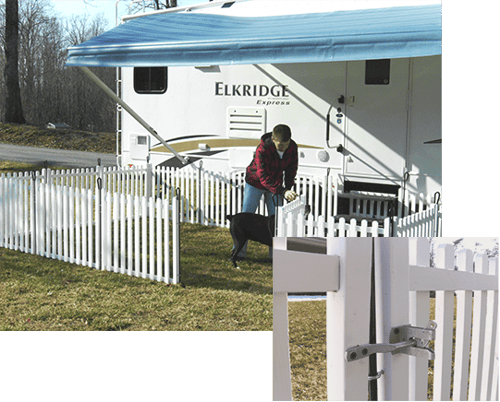 Portable pet shop fence for rv