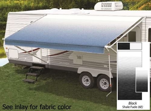 21' Universal Awning Replacement Fabric - Black Fade with Weatherguard
