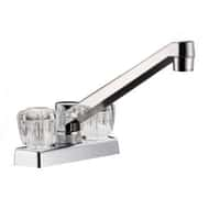 10.3817 - Kitchen/Bar Faucet;  2 Smoked Acrylic Knob Handle; White - Image 1