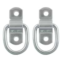 1" X 1-1/4" SURFACE-MOUNTED TIE-DOWN D-RINGS (1,200 LBS, CLEAR ZINC, 2-PACK)