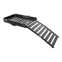 50" x 30" Black Aluminum Hitch Cargo Carrier with Ramp (Folding 2" Shank)