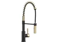 Matte Black and Gold Single Lever Coil Faucet