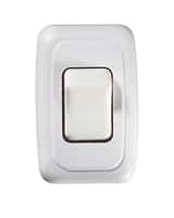 Contoured On/Off Switch in Plate, White, Single