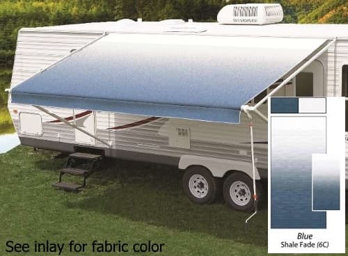 21&#39; Universal Awning Replacement Fabric - Blue Fade with Weatherguard