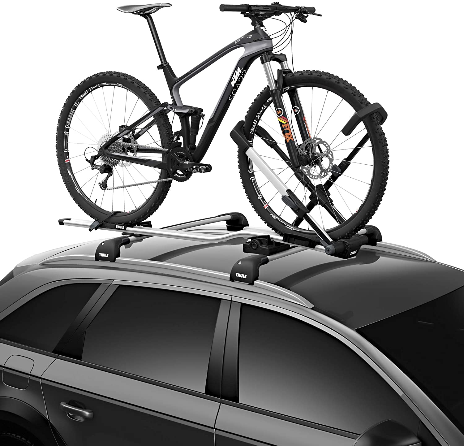 Mounting bike on cheap roof rack