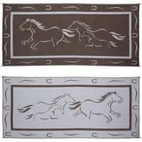 01.8674 - Horses Mat Brn/Wht 8'x18 - Image 1