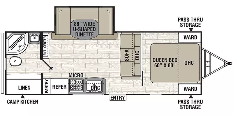 28' 2019 Coachmen Freedom Express 248RBS w/Slide Floorplan