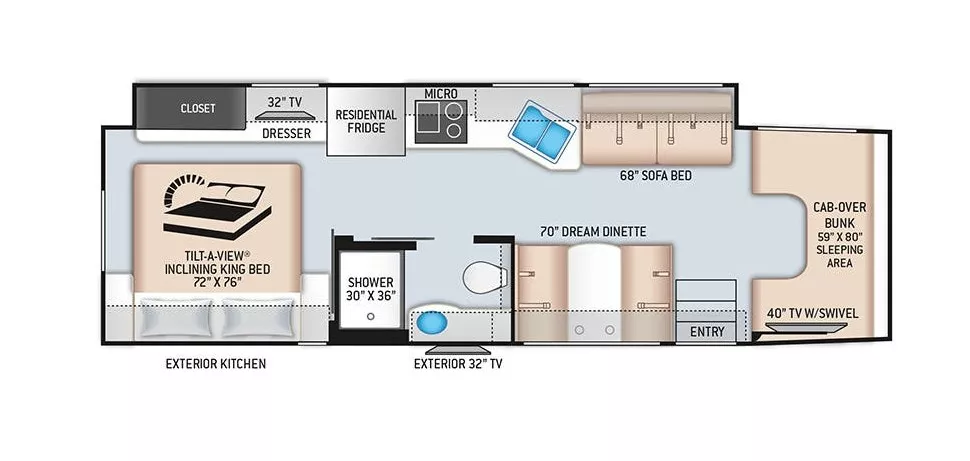 36' 2020 Thor Omni 4 X 4 SV34 w/Slide Floorplan