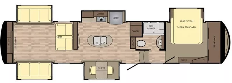 41' 2017 Crossroads Cameo 3701RD w/5 Slides & Generator Floorplan