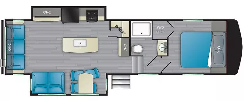 34' 2021 Heartland Milestone M-One 2 28RL w/2 Slides Floorplan