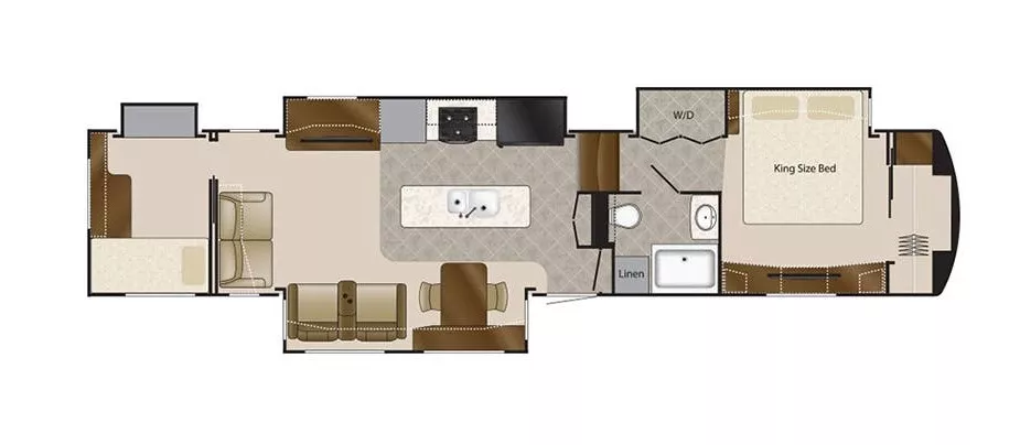 44' 2019 Drv Elite Suites 43 ATLANTA w/4 Slides & Generator  - Bunk House Floorplan