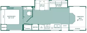 31' 2003 Fleetwood Jamboree 31W w/Slide Floorplan