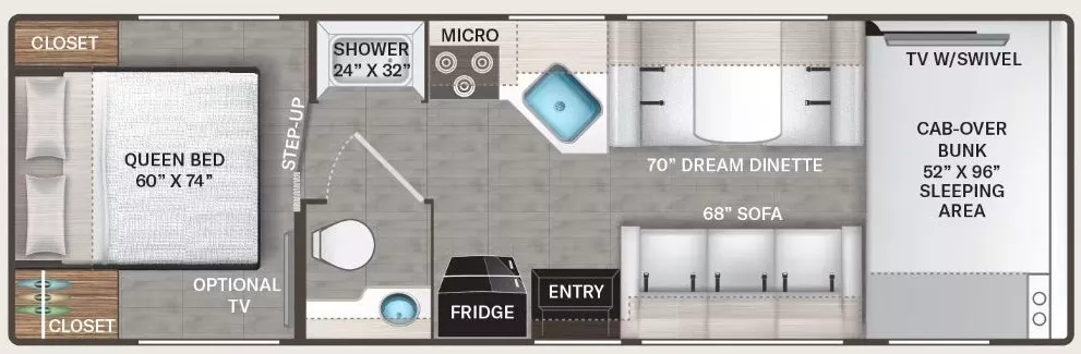 30' 2016 Thor Majestic 28A Floorplan