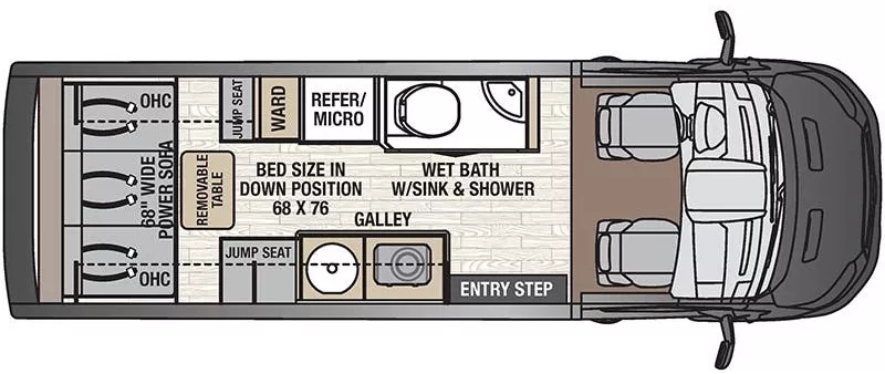 22' 2021 Forest River Coachmen Beyond 22C-AWD FORD Floorplan