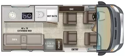 20' 2021 Entegra Coach Ethos 20A Floorplan