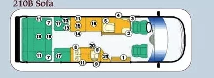 23' 2007 Leisure Travel Free Spirit 210B Floorplan