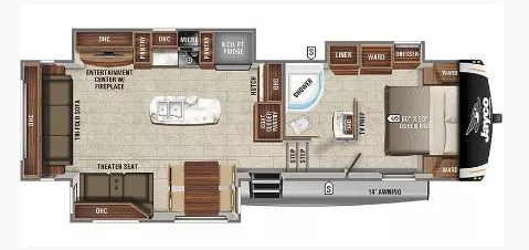 33' 2021 Jayco Eagle Ht 30.5 CKTS w/3 Slides Floorplan