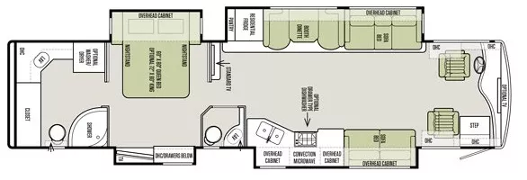 40' 2015 Tiffin Phaeton 40QBH 380hp Cummins w/4 Slides Floorplan