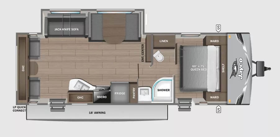 30' 2025 Jayco Jay Flight Slx 262RLS w/Slide Floorplan
