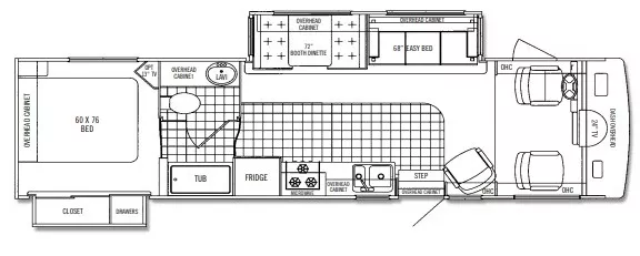 32' 2001 Tiffin Allegro Bus 31DA w/2 Slides Floorplan