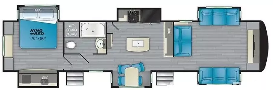 41' 2021 Heartland Bighorn 38FL w/6 Slides Floorplan