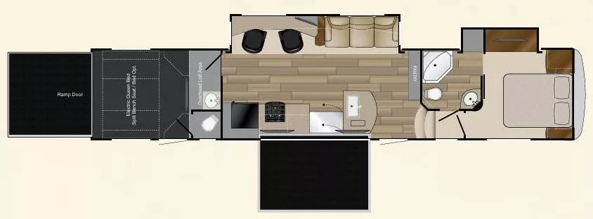 46' 2016 Cruiser RV Boss 4290 w/Generator  - Bunk House Floorplan