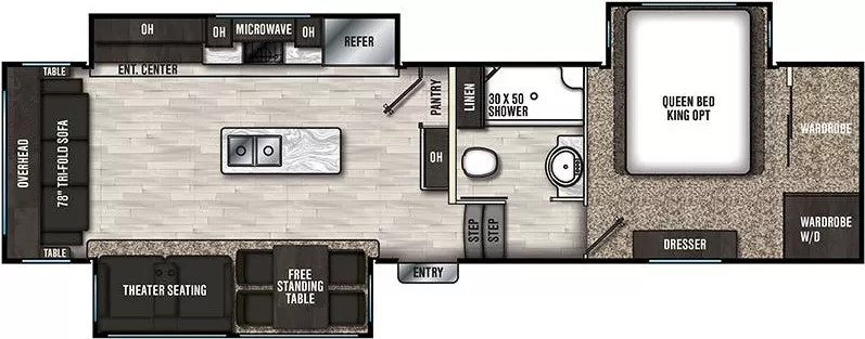 36' 2020 Coachmen Brookstone 310RL w/3 Slides Floorplan