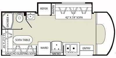 25' 2011 Fleetwood Tioga Ranger 24L w/Slide Floorplan