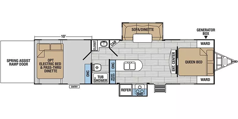 36' 2019 Forest River Xlr Hyperlite 30HDS w/2 Slides - Toy Hauler Floorplan