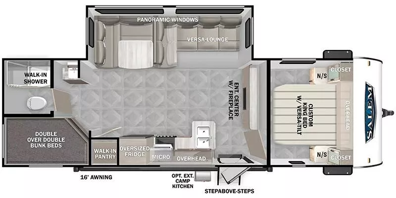 29' 2024 Forest River Salem 28DBUD w/Slide - Bunk House Floorplan