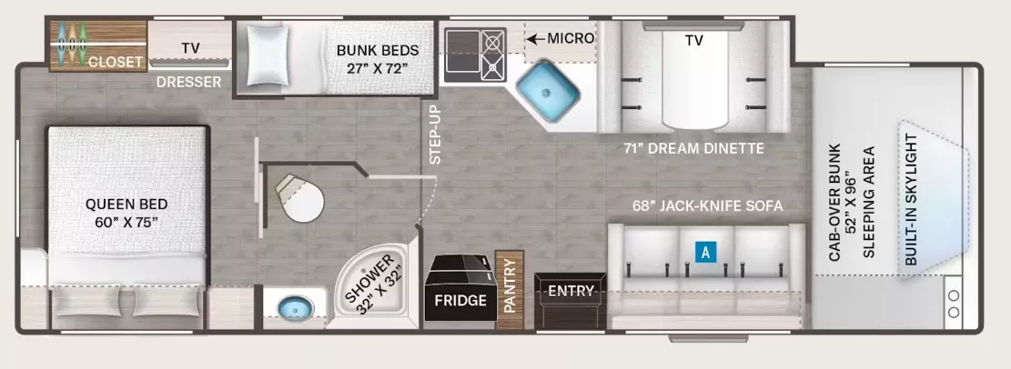 32' 2023 Thor Quantum LF31 w/Slide Floorplan