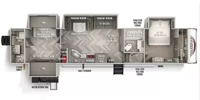 43' 2022 Forest River Heritage Glen Elite 356QB w/4 Slides Floorplan