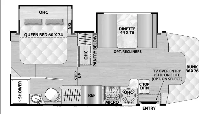 25' 2023 Coachmen Prism 24DS w/2 Slides Floorplan