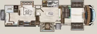 41' 2020 Grand Design Solitude 380FL w/5 Slides Floorplan