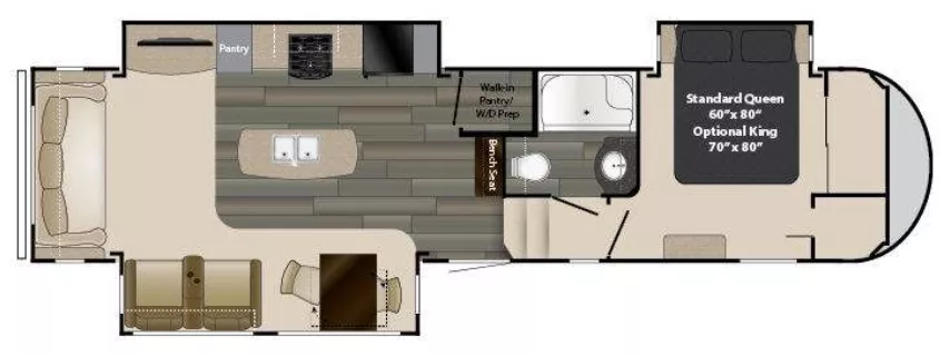 36' 2016 Heartland Gateway 3400SE w/3 Slides Floorplan