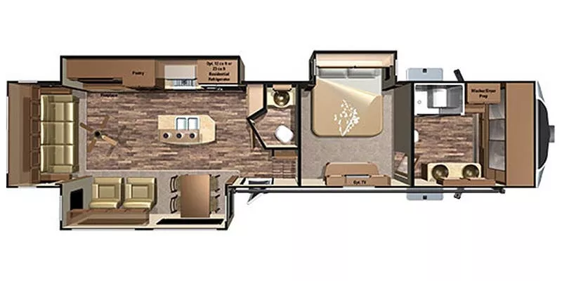 42' 2016 Highland RV Open Range 3x 397FBS w/3 Slides Floorplan