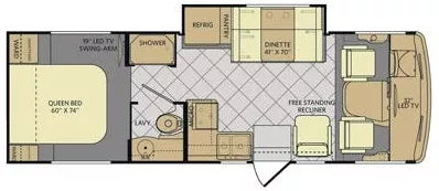 28' 2015 Fleetwood Flair 26D w/Slide Floorplan