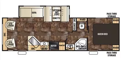 31' 2016 Forest River Cherokee 264L w/Slide Floorplan