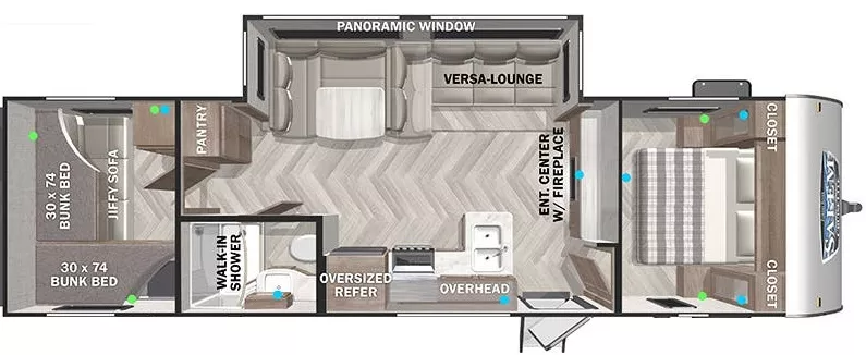 33' 2022 Forest River Salem Cruise Lite 273QBXL w/Slide - Bunk House Floorplan