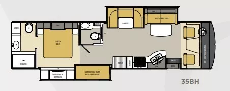 36' 2014 Coachmen Mirada 35BH w/2 Slides - Bunk House Floorplan