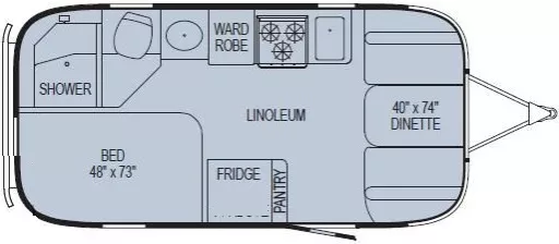 19' 2005 Airstream International Bambi 19 Floorplan