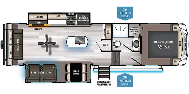 35' 2021 Forest River Cherokee Arctic Wolf 291RL w/2 Slides Floorplan