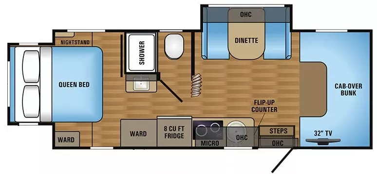 25' 2017 Jayco Melbourne 24K w/2 Slides Floorplan