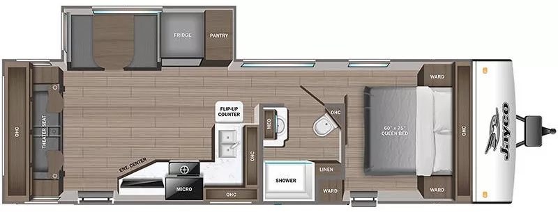 31' 2023 Jayco Jay Feather 26RL w/Slide Floorplan