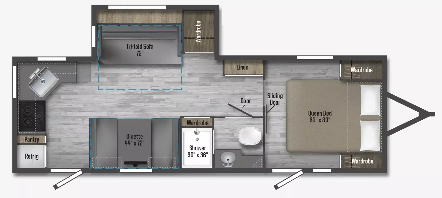 28' 2021 Winnebago Minnie 2529RG w/Slide Floorplan