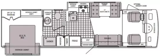 31' 2006 Tiffin Allegro Open Road 30DA w/2 Slides Floorplan