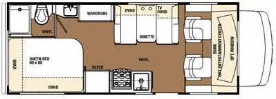 24' 2009 Forest River Sunseeker 2300 Floorplan