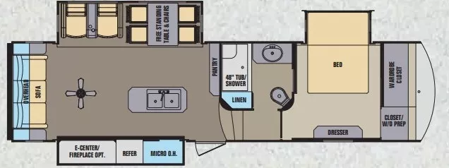 33' 2015 Forest River Shasta Phoenix 32RE w/3 Slides Floorplan
