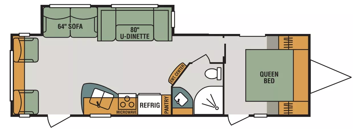 32' 2018 Kz Sportsmen 281RL w/Slide Floorplan